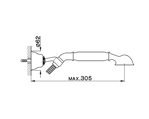 CISAL Shower Душевой гарнитур:ручная лейка,шланг 120 см,держатель настенный для лейки, цвет: золото. AR00305024