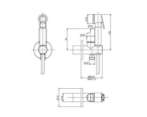 FIMA Carlo Frattini Collettivita Гигиенический душ со смесителем, шланг 120см, цвет: хром. F2645,  F2320/1NCR