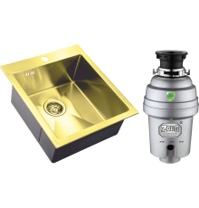 Комплект Мойка кухонная Zorg Inox PVD Inox Pvd SZR-4551 bronze + Измельчитель Inox D ZR-56 D