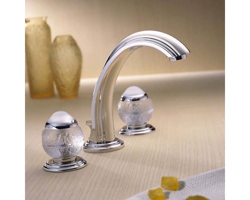 THG Panthere Cristal clair Смеситель для раковины, 3 отв., цвет: хром/прозрачный хрусталь. A2H-A02-151 THG Panthere Cristal clair Смеситель для раковины, 3 отв., цвет: хром/прозрачный хрусталь. A2H-A02-151