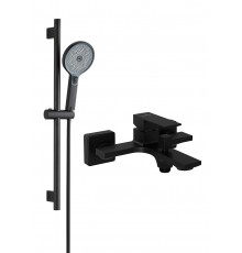 Смеситель для ванны с душем STWORKI Карлстад S35100MB + Душевой гарнитур Гётеборг S03190BK, матовый черный