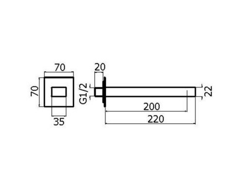 Plumberia Selection TAG Излив для ванный, длина 22см., цвет: хром. SPQ0258CR Plumberia Selection TAG Излив для ванный, длина 22см., цвет: хром. SPQ0258CR