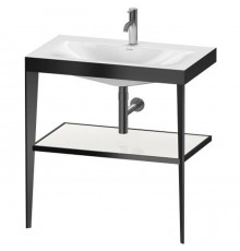 Duravit XViu Консоль напольная, 80x48x85см с полкой, с раковиной без перелива, 1 отв., цвет: black matt/white high gloss lacquer. XV4715OB285