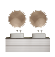 Мебель для ванной комнаты Sancos Folk 160, bianco, столешница черный мрамор TT160A1, раковина CN6052MSG