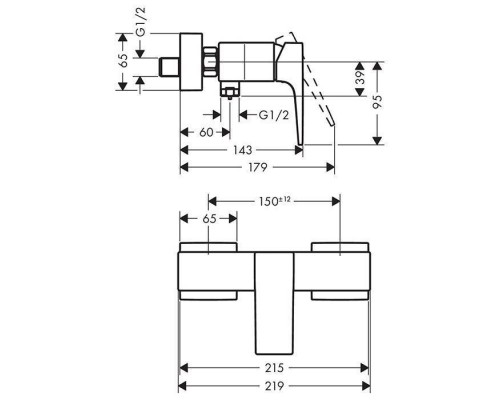 Hansgrohe Metropol Смеситель для душа, настенный, цвет: белый матовый. 32560700