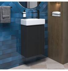 Тумба с раковиной Wellsee WC Area 221802000 40 см, цвет матовый темно-серый