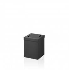 Decor Walther DW 1130 Корзина для бумаги 12x12x15см, с крышкой, напольная, цвет: черный матовый. 0611160