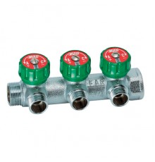 Коллектор FAR регулирующий 3/4(ВР-НР) с 3 отводами 1/2НР межосевое расстояние 45 мм FK 3822 3412