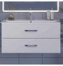Тумба с раковиной Uperwood Foster 100 подвесная, 2 ящика, матовая белая