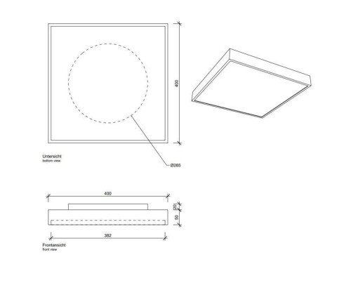 Decor Walther Cut 40 Светильник потолочный 40x40x7см, 2x R7S 78mm max. 150W, цвет: хром. 0212700