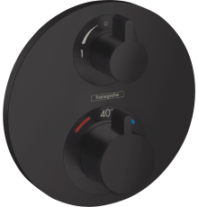 Термостатический смеситель встраиваемый Hansgrohe Ecostat S 15758670, С ВНУТРЕННЕЙ ЧАСТЬЮ, матовый черный
