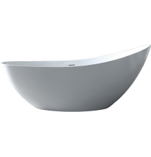 Овальная ванна акриловая Abber AB9233 185x80 см, белая, с каркасом, отдельностоящая, со сливом-переливом
