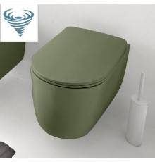 Kerasan Nolita Унитаз безободковый подвесной 55х35 см, Tornado, с креплениями WB9N, цвет: Verde. 531511