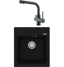 Комплект Мойка кухонная Lemark Hanka 450 9910007 антрацит + Смеситель Comfort LM3061PAN антрацит