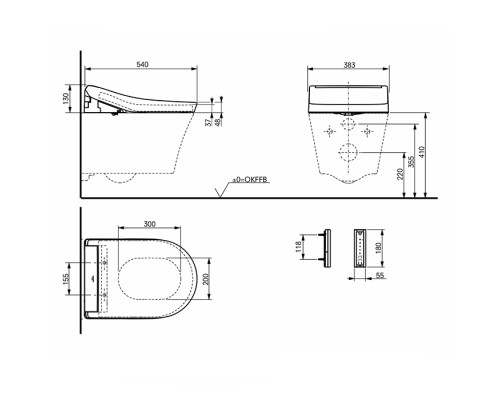 TOTO WASHLET RG Сиденье, с дистанционным управлением, для унитаза CW553EY/CW561, цвет: белый. TCF34270GEU