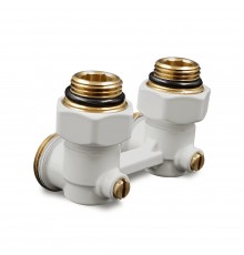 Угловой Н-образный клапан Primoclima Armature для нижнего подключения 3/4 х1/2 белый PCC3412ASW