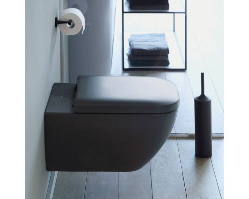 Duravit Happy D.2 Plus Унитаз подвесной rimless 36.5x54см, , вкл. крепление Durafix, с покрытием WG, цвет: антрацит матовый. 22220989001