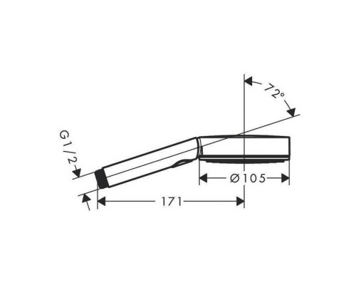 Hansgrohe Pulsify Ручной душ, 3jet, Activation, настенный, цвет: черный матовый. 24100670