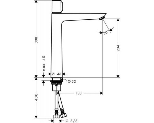Hansgrohe Talis Select E 240 Смеситель для раковины, однорычажный, на 1 отв., с донным клапаном, h: 30,8см., цвет: хром. 71753000 Hansgrohe Talis Select E 240 Смеситель для раковины, однорычажный, на 1 отв., с донным клапаном, h: 30,8см., цвет: хром. 71753000