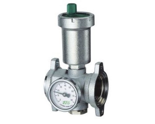 Комплектующие для коллекторов Хром.узел фланцев.1 с авт.воздухоотв., термометром (0-80) и заглушкой FK 3443 1