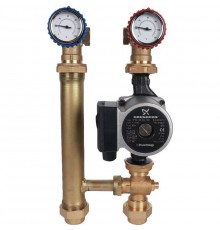 Насосная группа для твердотопливных котлов с насосом Grundfos UPSO 25-65 в теплоизоляции STOUT