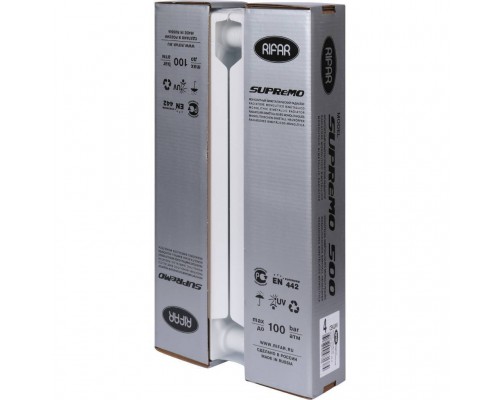 Радиатор биметаллический RIFAR SUPReMO 500 4 секции боковое подключение (белый RAL 9016) 4RS50-4 (4RS50-4)