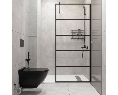 Душевая перегородка STWORKI Кронборг LOFT-GW- 120х220 120 см, профиль черный матовый