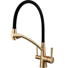 Смеситель для кухни Gappo G4398-1 с гибким изливом, бронза, черный