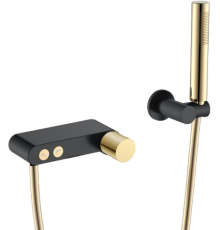 Смеситель для ванны с душем Boheme Stick 123-BG.2 black touch gold