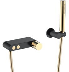 Смеситель для ванны с душем Boheme Stick 123-BG black diamond gold