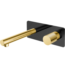 Смеситель для раковины Boheme Stick 125-BG.2 С ВНУТРЕННЕЙ ЧАСТЬЮ, black, touch gold