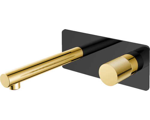 Смеситель для раковины Boheme Stick 125-BG.2 С ВНУТРЕННЕЙ ЧАСТЬЮ, black, touch gold