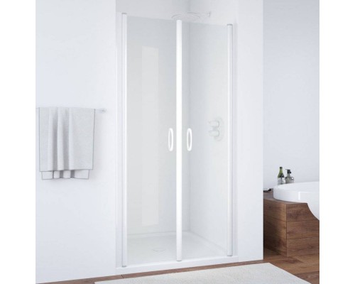 Душевая дверь в нишу Vegas Glass E2P 85 01 01 профиль белый, стекло прозрачное