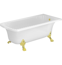 Ванна из искусственного камня Migliore Olivia 27004 175x80 см, с декоративными ножками, со сливом-переливом, фурнитура золото