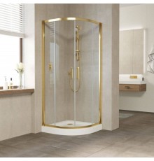 Душевой уголок Vegas Glass ZS Tur Novo 80 09 01 профиль золото, стекло прозрачное