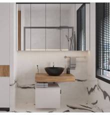 Мебель для ванной комнаты VitrA Ольборг 50: столешница 80, без отверстий, дуб французский + тумба 50