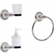 Набор Boheme Hermitage Chrome Дозатор Hermitage Chrome 10397 + Стакан Hermitage Chrome 10383 + Полотенцедержатель Hermitage Chrome 10384
