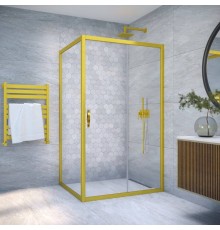 Душевой уголок Vegas Glass ZP+ZPV NOVO 105*100 03 01 профиль золото матовое, стекло прозрачное
