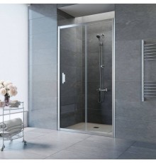Душевая дверь в нишу Vegas Glass ZP Tur Novo 125 08 01 125 см, профиль глянцевый хром, стекло прозрачное