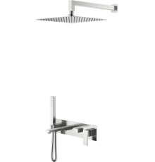 Душевой комплект Boheme Qubic 474-NB С ВНУТРЕННЕЙ ЧАСТЬЮ, brushed nickel