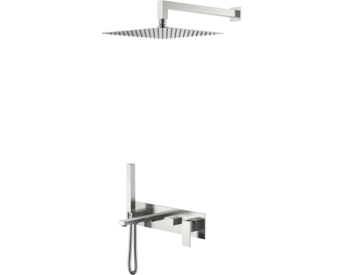 Душевой комплект Boheme Qubic 474-NB С ВНУТРЕННЕЙ ЧАСТЬЮ, brushed nickel