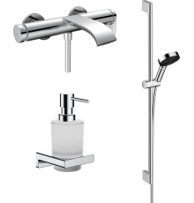 Смеситель для ванны с душем Hansgrohe Vivenis 75420000 + Душевой гарнитур 24170000 + Дозатор 41745000
