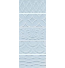 Плитка настенная Kerama Marazzi Авеллино глянцевая 7,4х15 голубая, mix