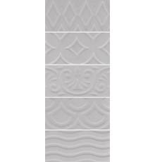 Плитка настенная Kerama Marazzi Авеллино глянцевая 7,4х15 серая, mix