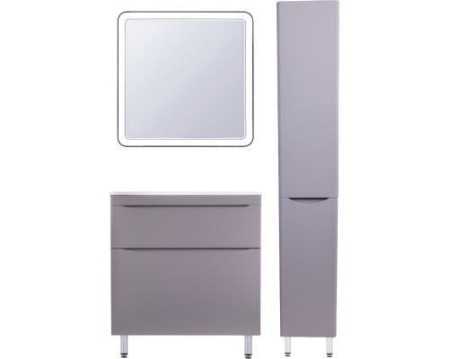 Мебель для ванной комнаты Style Line Бергамо Мини 80 Люкс Plus напольная, антискрейтч серая Мебель для ванной комнаты Style Line Бергамо Мини 80 Люкс Plus напольная, антискрейтч серая
