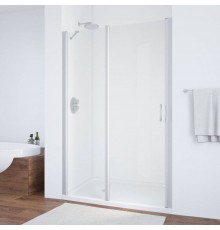 Душевая дверь в нишу Vegas Glass EP-F-1 120 07 01 L профиль матовый хром, стекло прозрачное