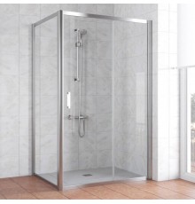 Душевой уголок Vegas Glass ZP+ZPV 130*80 08 01 профиль глянцевый хром, стекло прозрачное