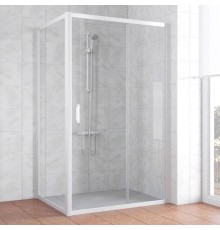 Душевой уголок Vegas Glass ZP+ZPV 130*70 01 01 профиль белый, стекло прозрачное