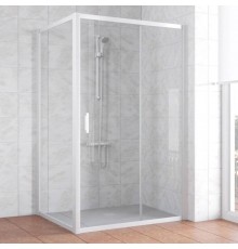 Душевой уголок Vegas Glass ZP+ZPV 110*100 01 01 профиль белый, стекло прозрачное