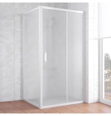 Душевой уголок Vegas Glass ZP+ZPV 100*100 01 10 профиль белый, стекло сатин
